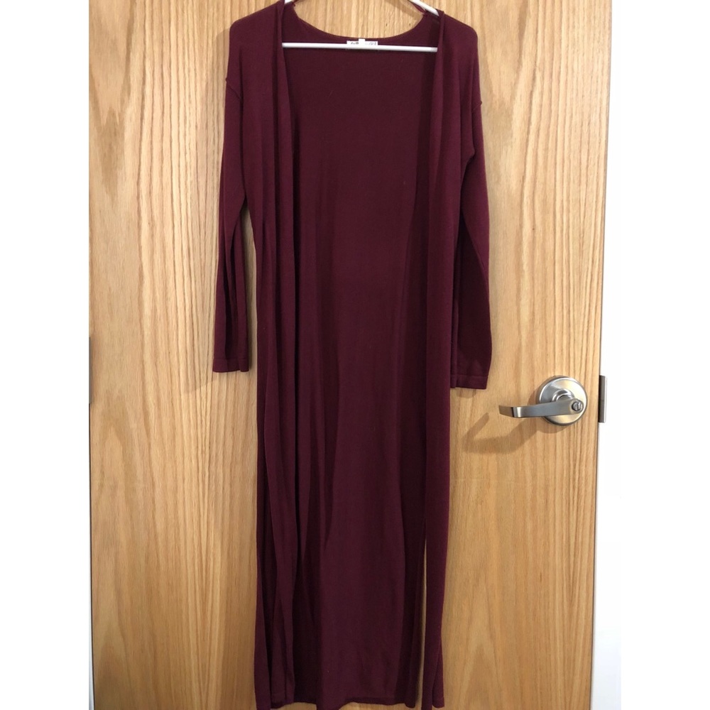 Dark red cardigan